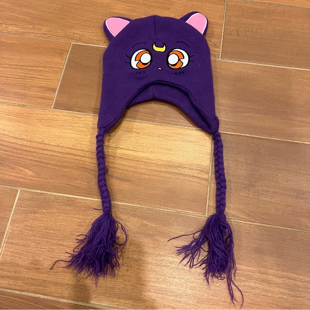 Girls Sailor Moon Luna Tassel Beanie Hat One Size